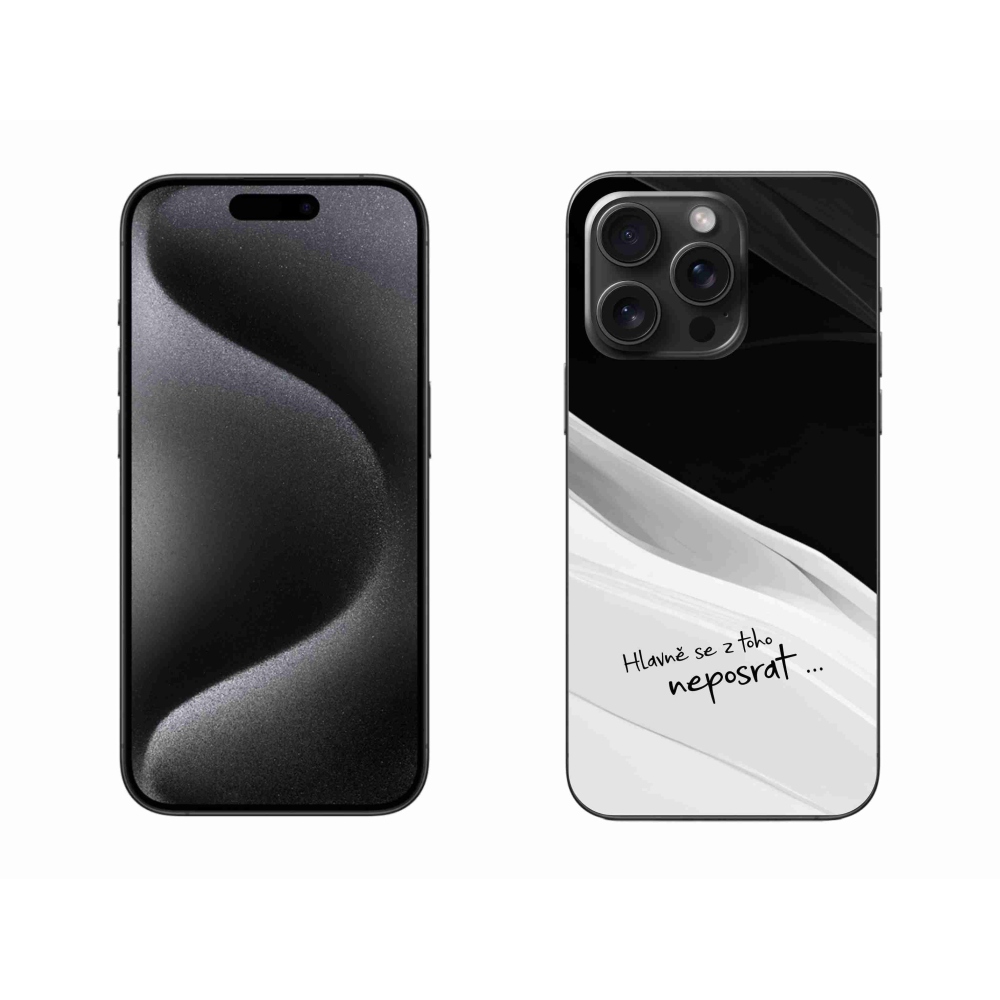 Gelový kryt mmCase na iPhone 15 Pro Max - vtipný text 13 bíločerné pozadí