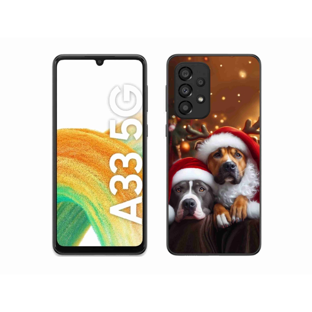 Gelový kryt mmCase na Samsung Galaxy A33 5G - vánoční psi