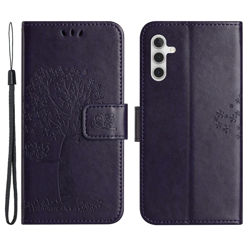 Tree knížkové pouzdro na Samsung Galaxy S24+/S25+ - tmavěfialové