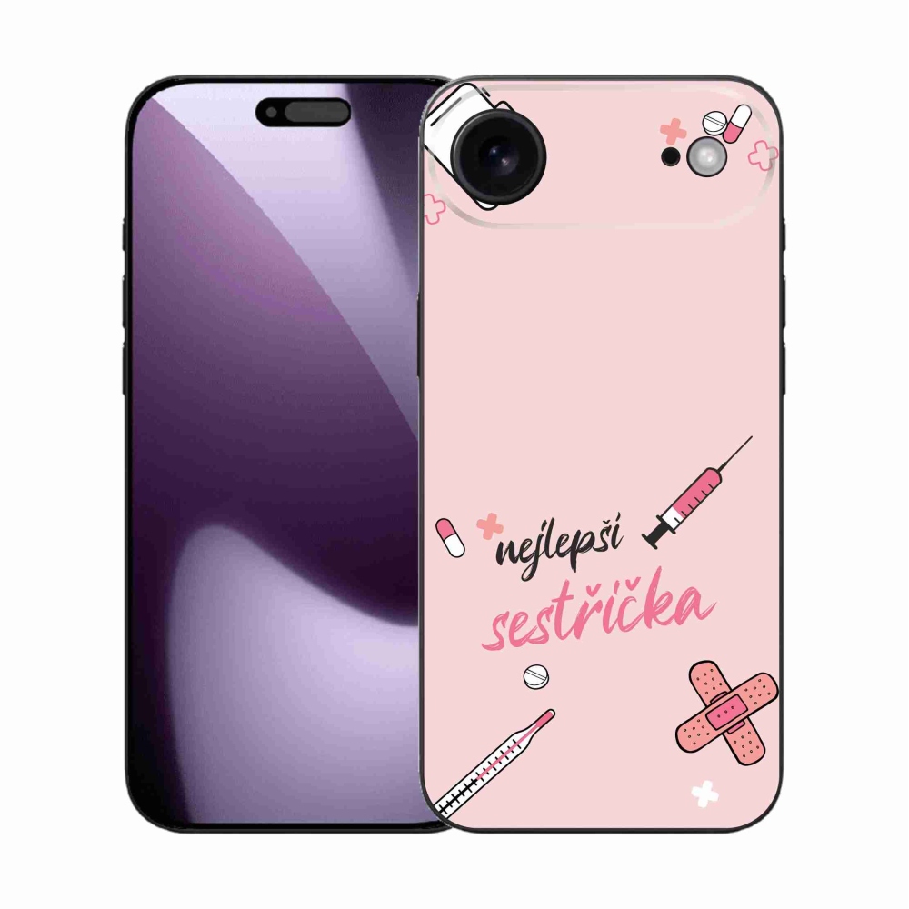 Gelový kryt mmCase na iPhone 17 Air - nejlepší sestřička růžové pozadí