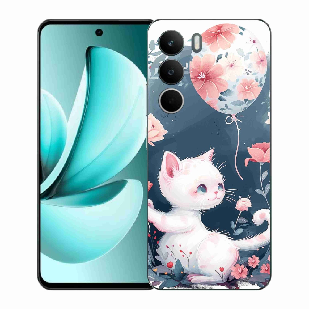 Gelový kryt mmCase na Realme C71 - kotě s balónkem