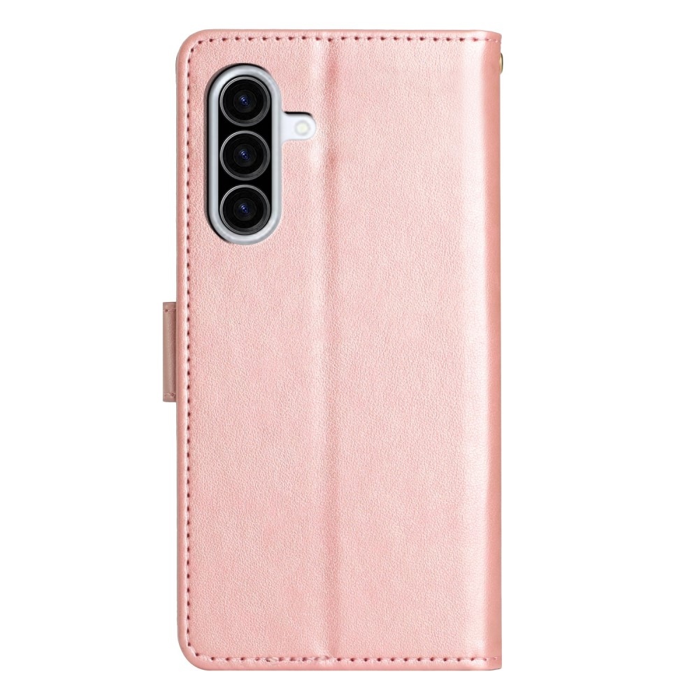 Flowers knížkové pouzdro na Samsung Galaxy A26 5G - růžovozlaté