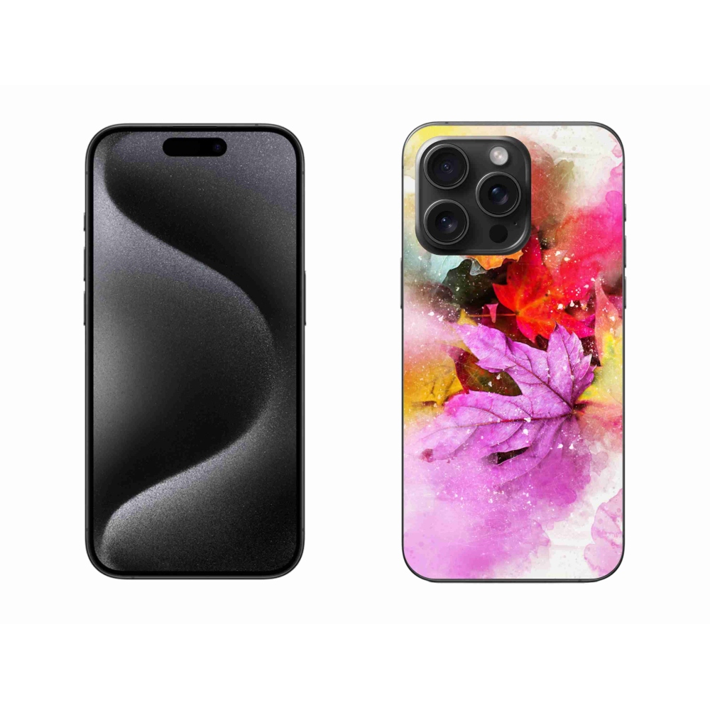 Gelový kryt mmCase na iPhone 15 Pro Max - barevné listy