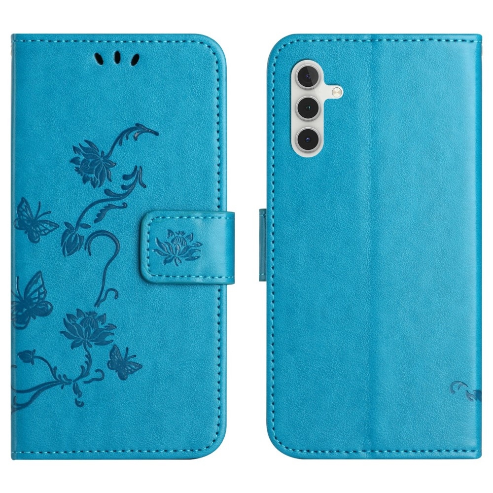 Flower knížkové pouzdro na Samsung Galaxy A26 5G - modré