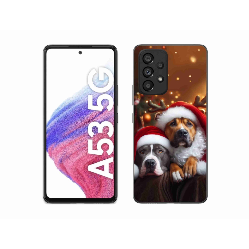 Gelový kryt mmCase na Samsung Galaxy A53 5G - vánoční psi
