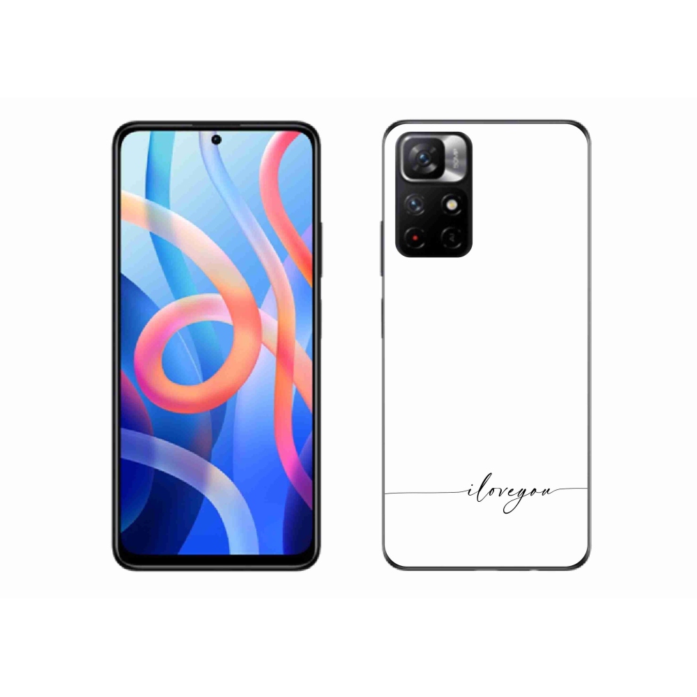 Gelový kryt mmCase na Xiaomi Redmi Note 11S 5G - I love you bílé pozadí