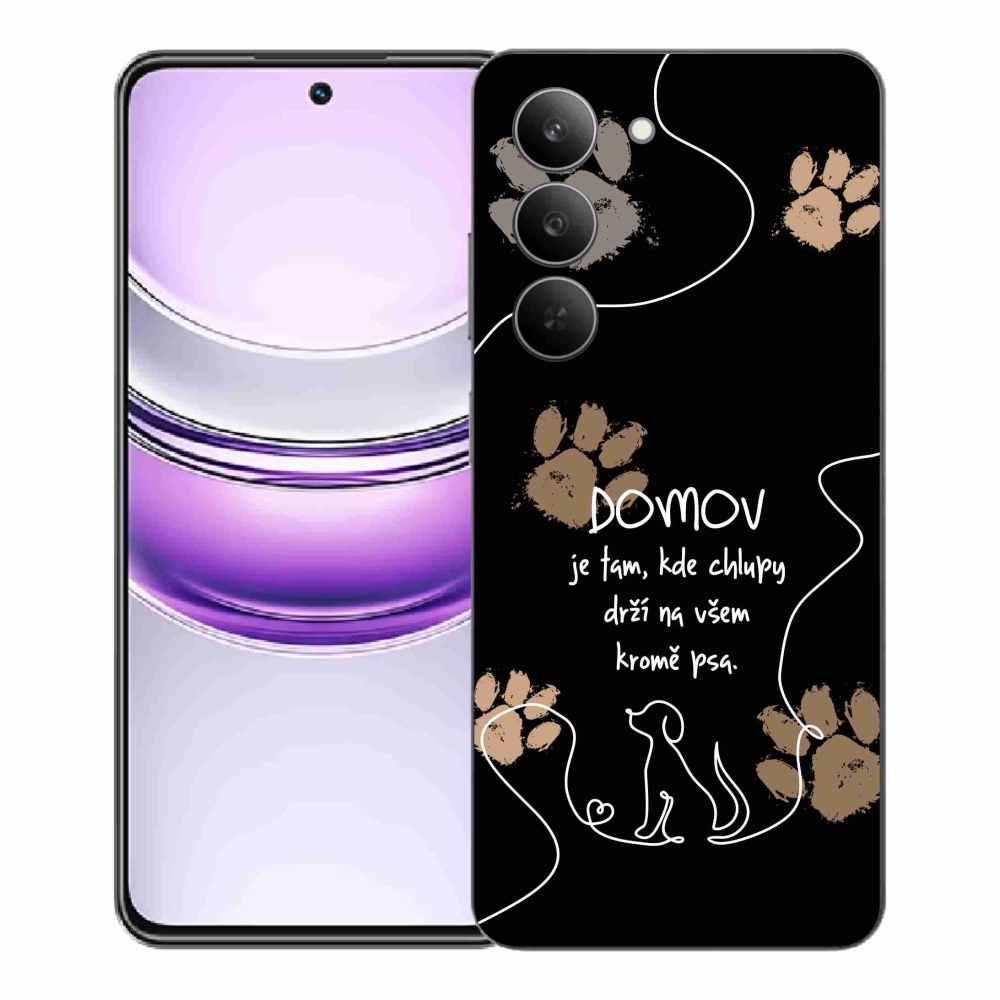 Gelový kryt mmCase na Realme 14x 5G - psí motiv černé pozadí