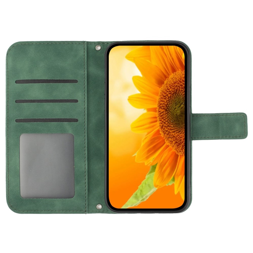 Sunflowers knížkové pouzdro na Xiaomi Redmi Note 14 Pro - tmavězelené