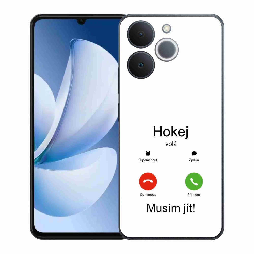 Gelový kryt mmCase na Realme Note 70T - hokej volá bílé pozadí