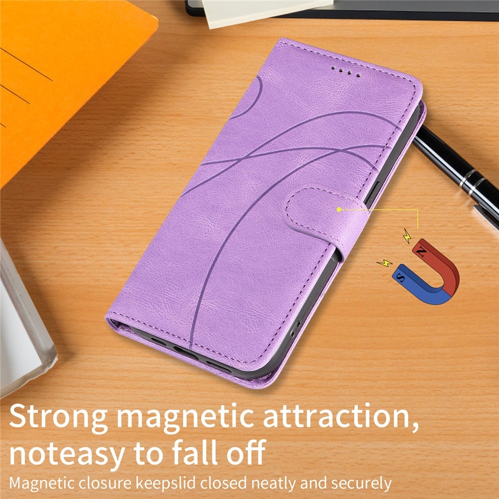 Curved knížkové pouzdro na Realme 14 5G/14T 5G - fialové