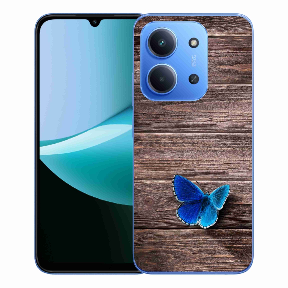 Gelový kryt mmCase na Xiaomi Redmi 15C 4G/5G (173mm) - modrý motýl 1