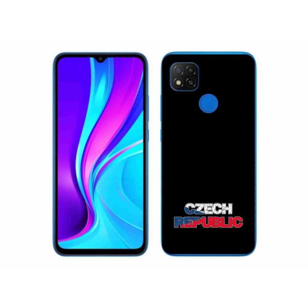 Gelový kryt mmCase na Xiaomi Redmi 9C - Czech Republic černé pozadí