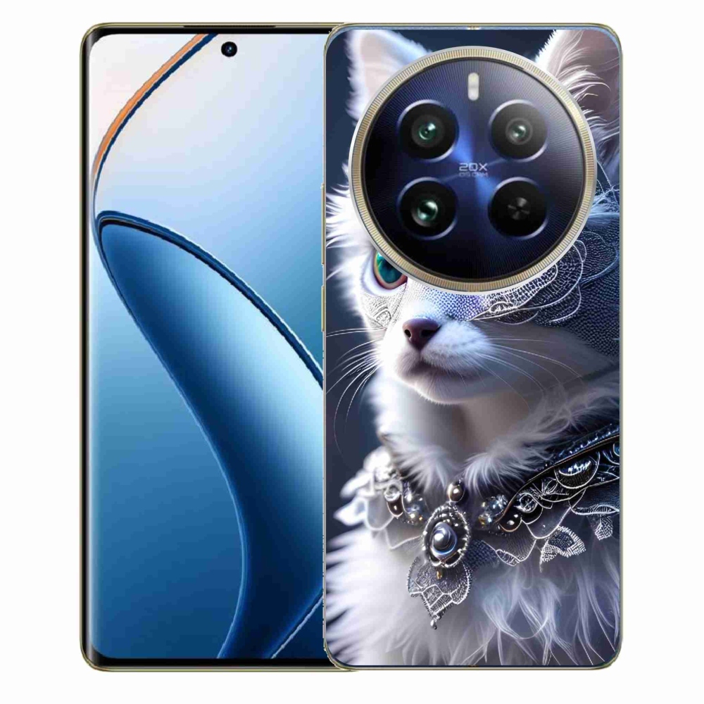 Gelový kryt mmCase na Realme 12 Pro 5G/12 Pro+ 5G - bílá kočka