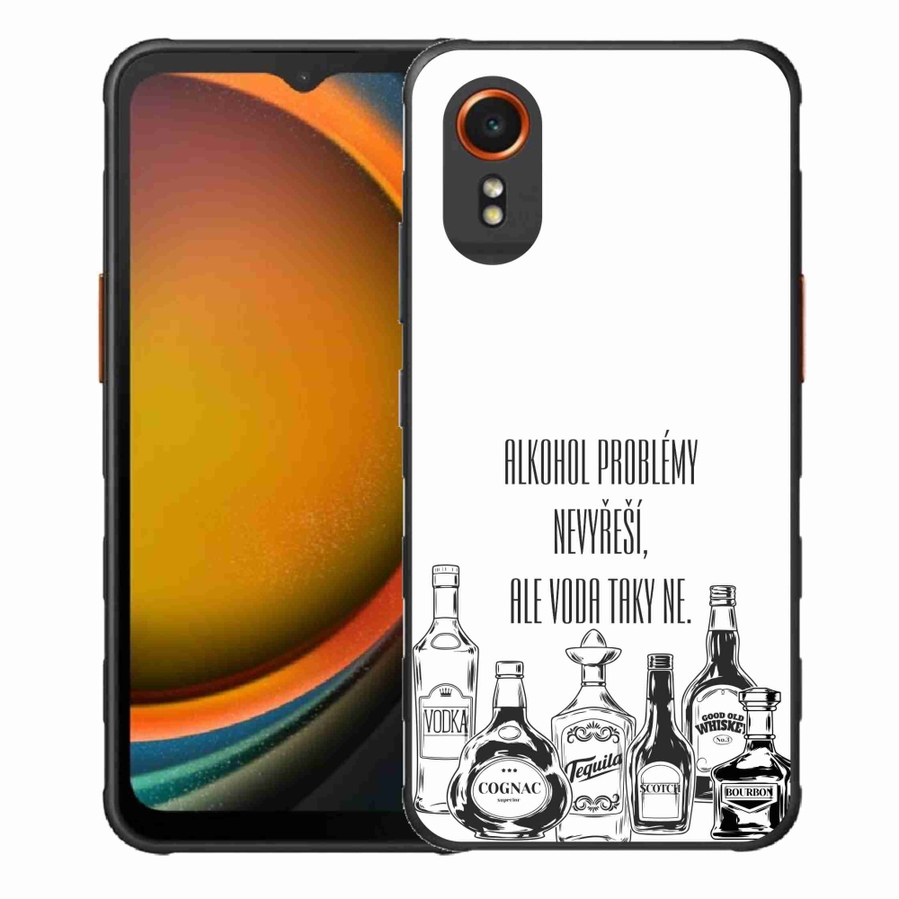 Gelový kryt mmCase na Samsung Galaxy Xcover 7 - vtipný text bílé pozadí