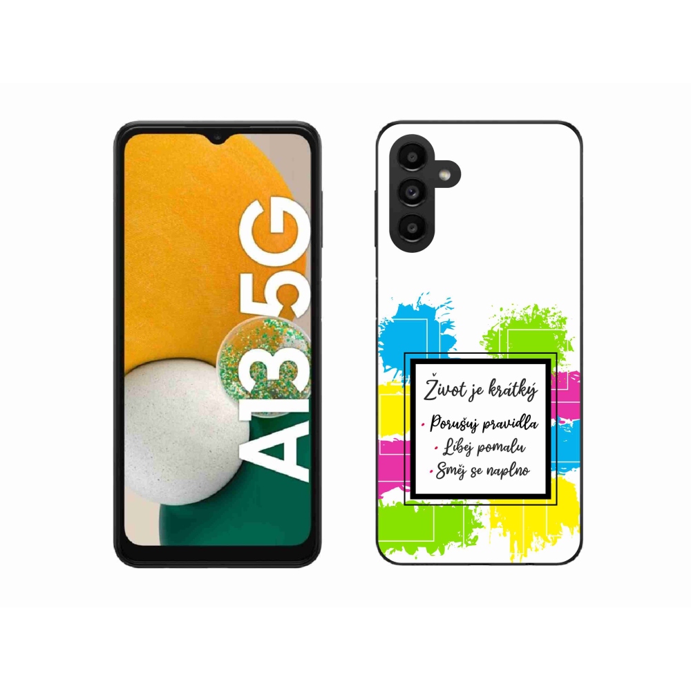 Gelový kryt mmCase na Samsung Galaxy A13 5G - citát 5 bílé pozadí
