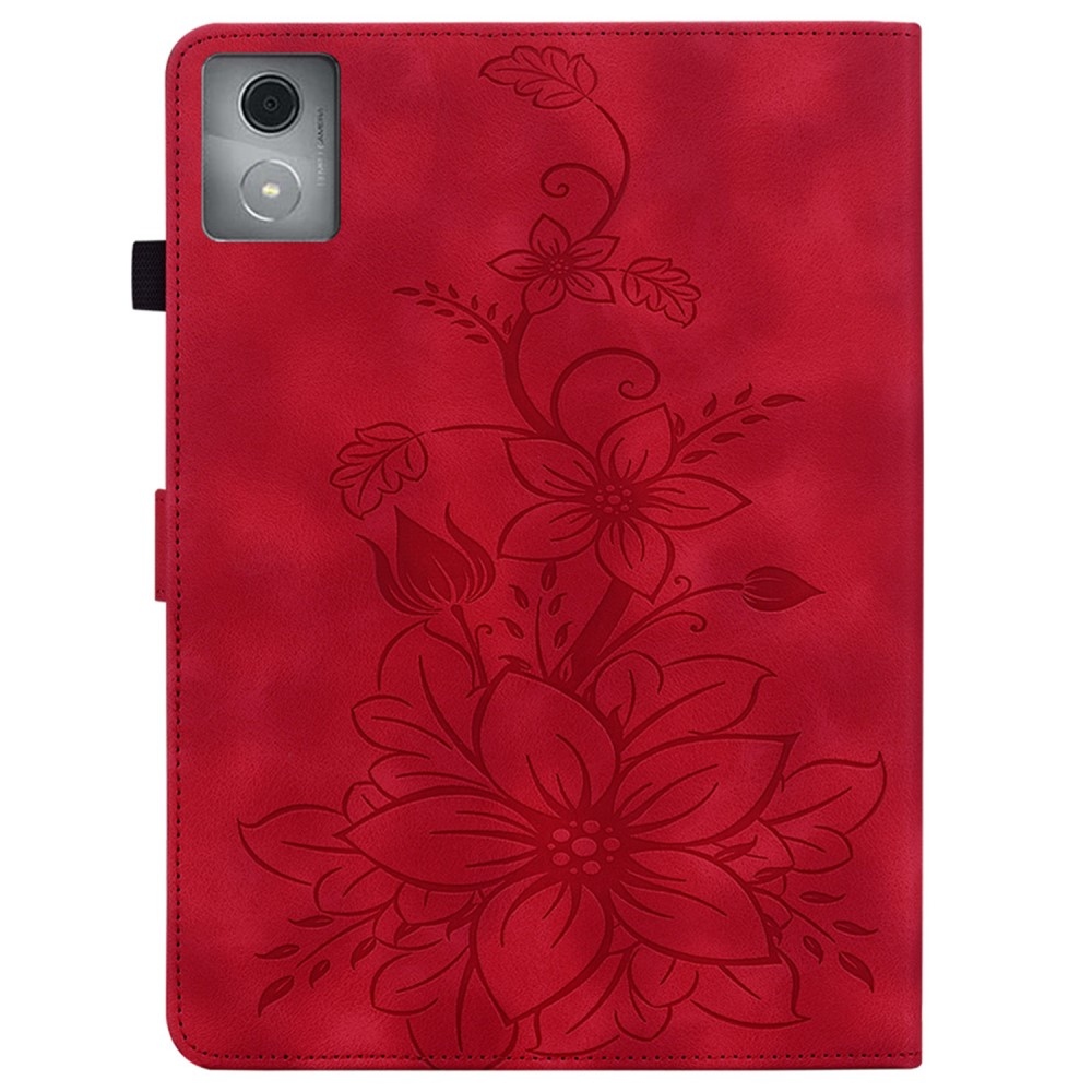 Flowers zavírací pouzdro na Lenovo Tab K11 Plus - červené