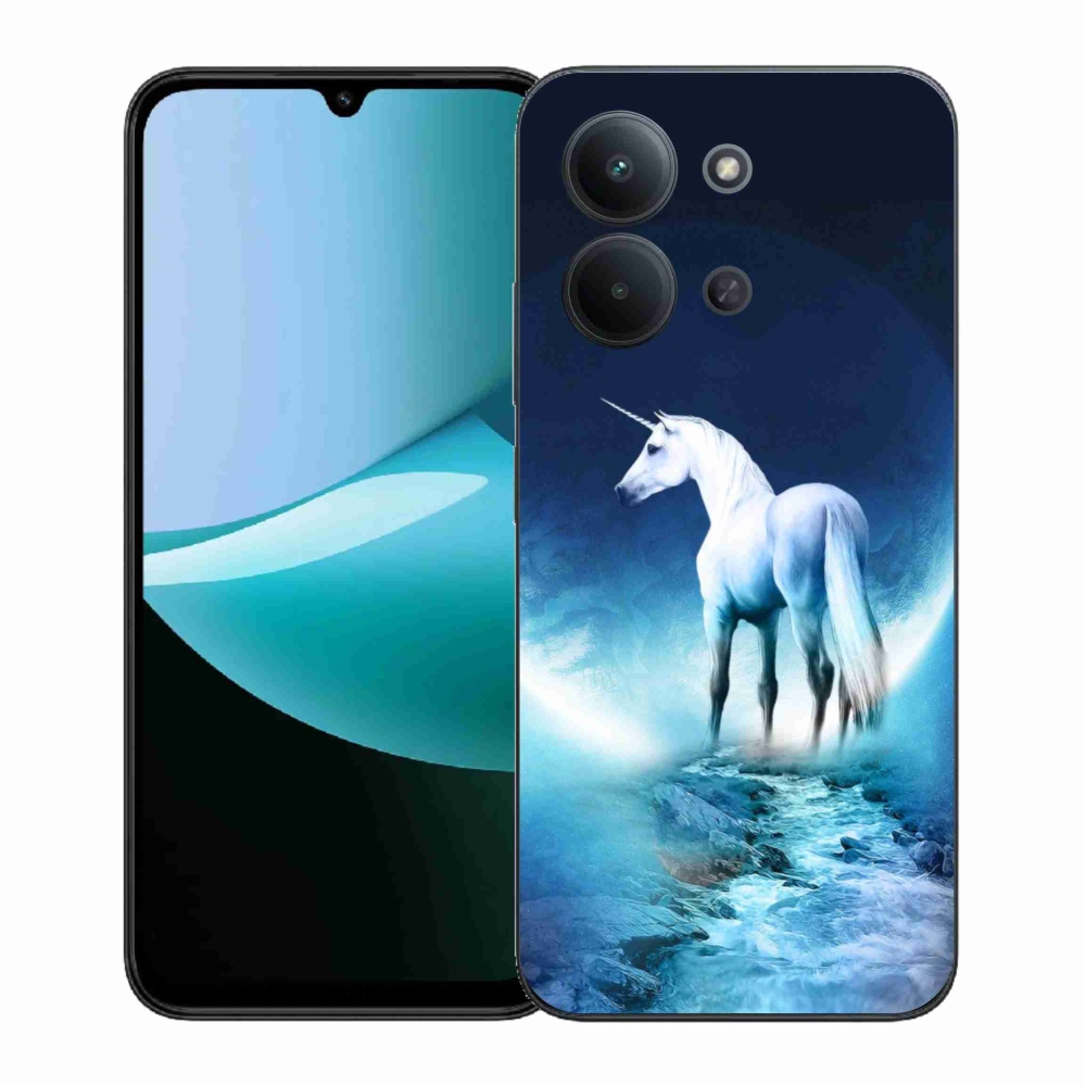 Gelový kryt mmCase na Xiaomi Redmi 15C 4G (171mm)/Poco C85 4G (171mm) - bílý jednorožec