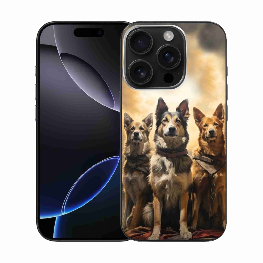 Gelový kryt mmCase na iPhone 16 Pro - tři psi