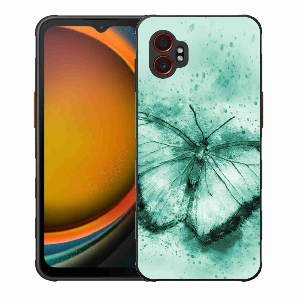Gelový kryt mmCase na Samsung Galaxy Xcover 7 Pro - zelený motýl