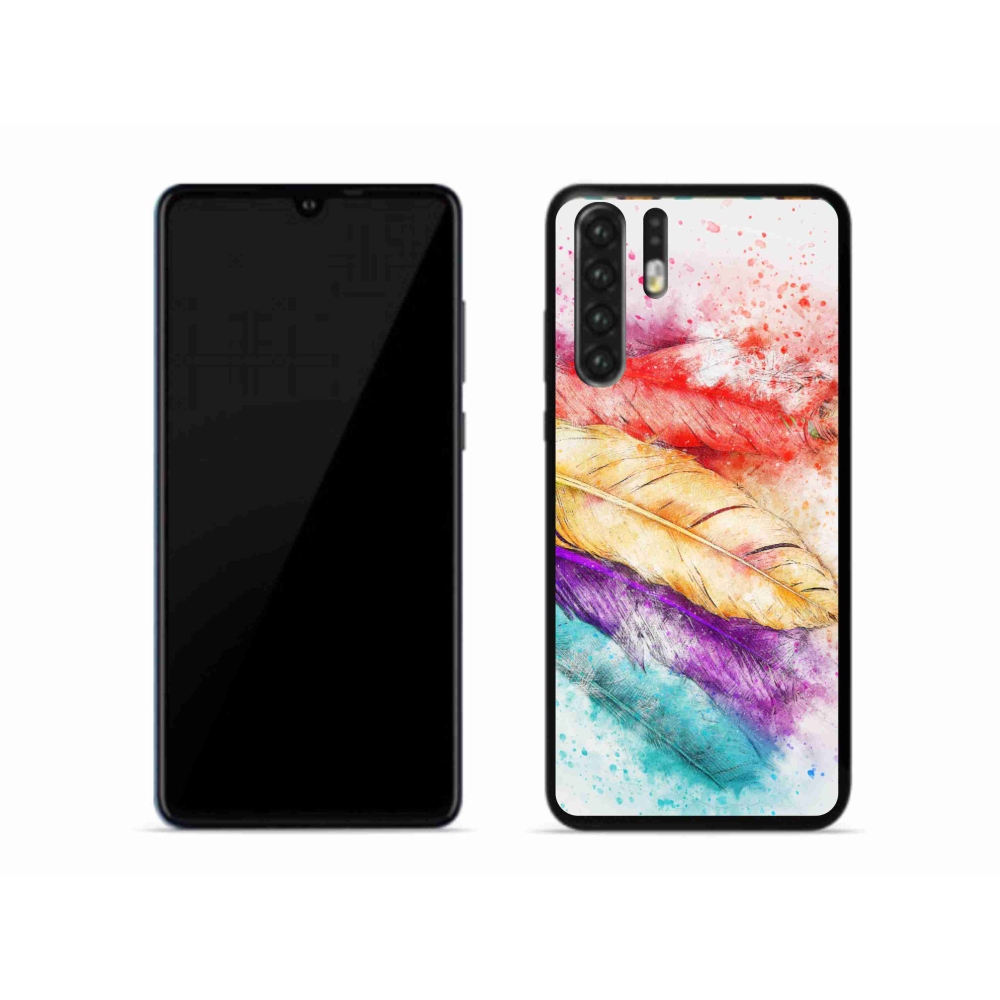Gelový kryt mmCase na mobil Huawei P30 Pro - barevné peří