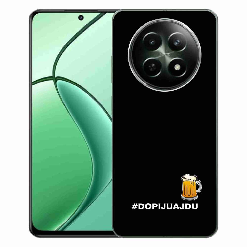 Gelový kryt mmCase na Realme 12 5G/12x 5G - pivní motiv 1 černé pozadí