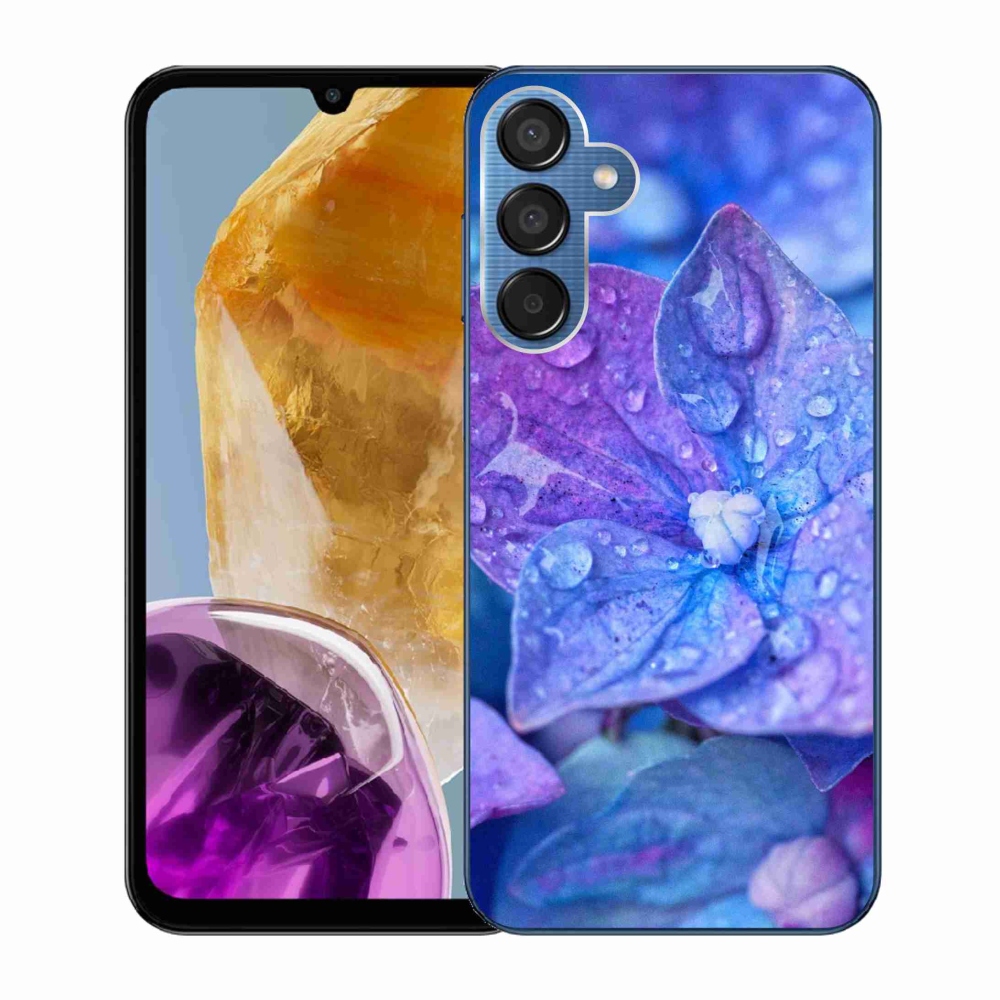 Gelový kryt mmCase na Samsung Galaxy M15 5G - fialový květ