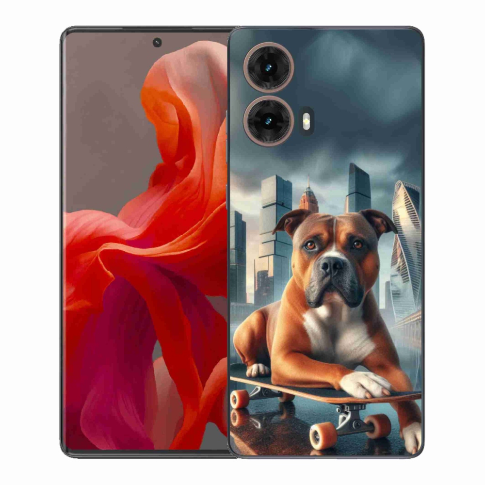 Gelový kryt mmCase na Motorola Moto G85 5G - pes na skateboardu