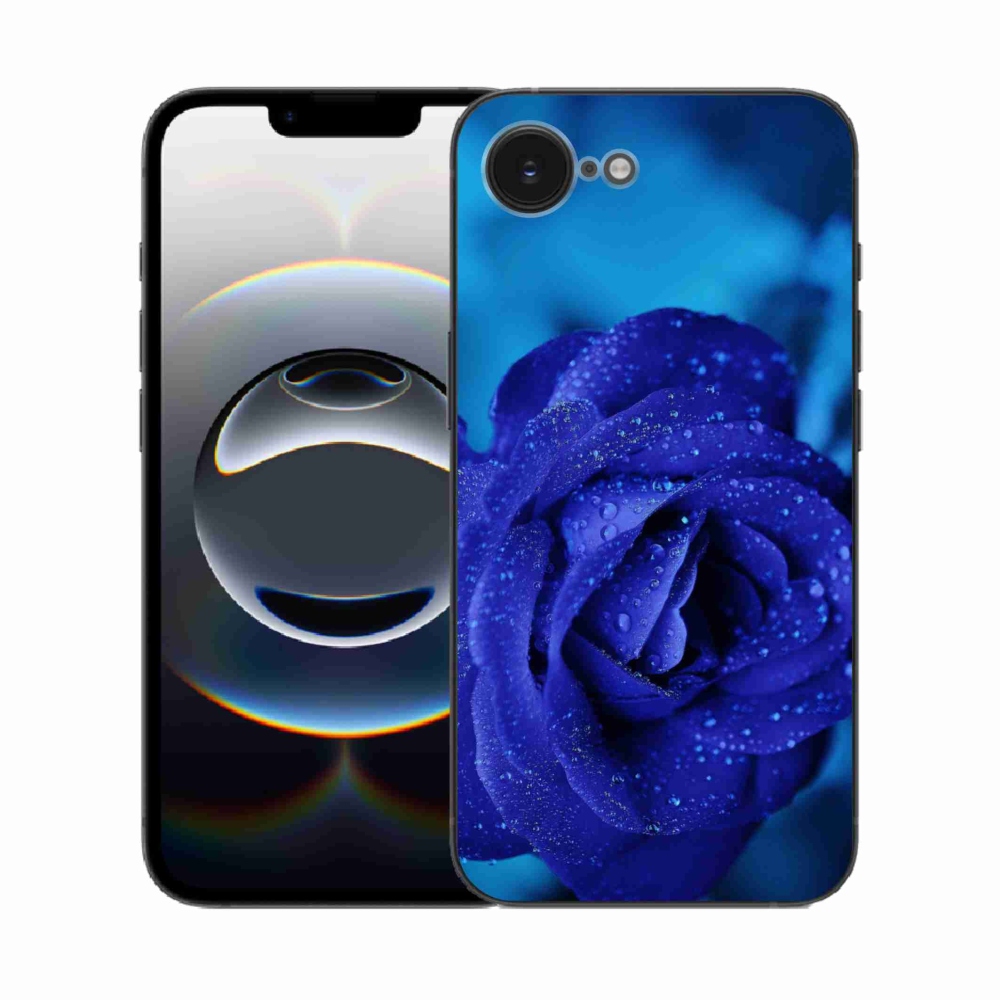 Gelový kryt mmCase na iPhone 16e - modrá růže