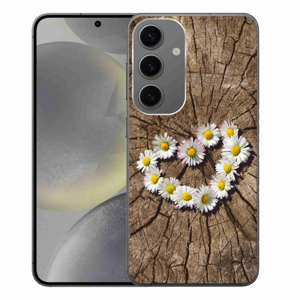 Gelový kryt mmCase na Samsung Galaxy S24+ - srdce z kopretin