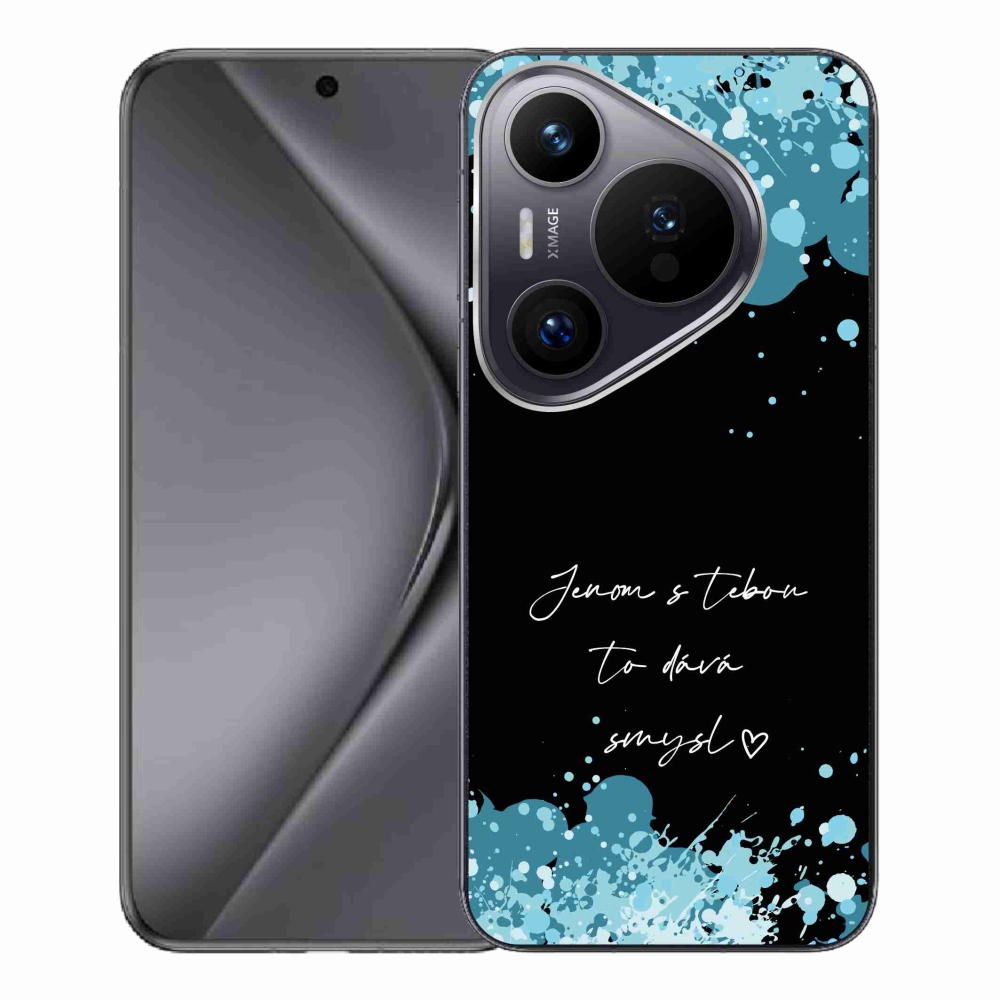 Gelový kryt mmCase na Huawei Pura 70 Pro - zamilovaný text černé pozadí