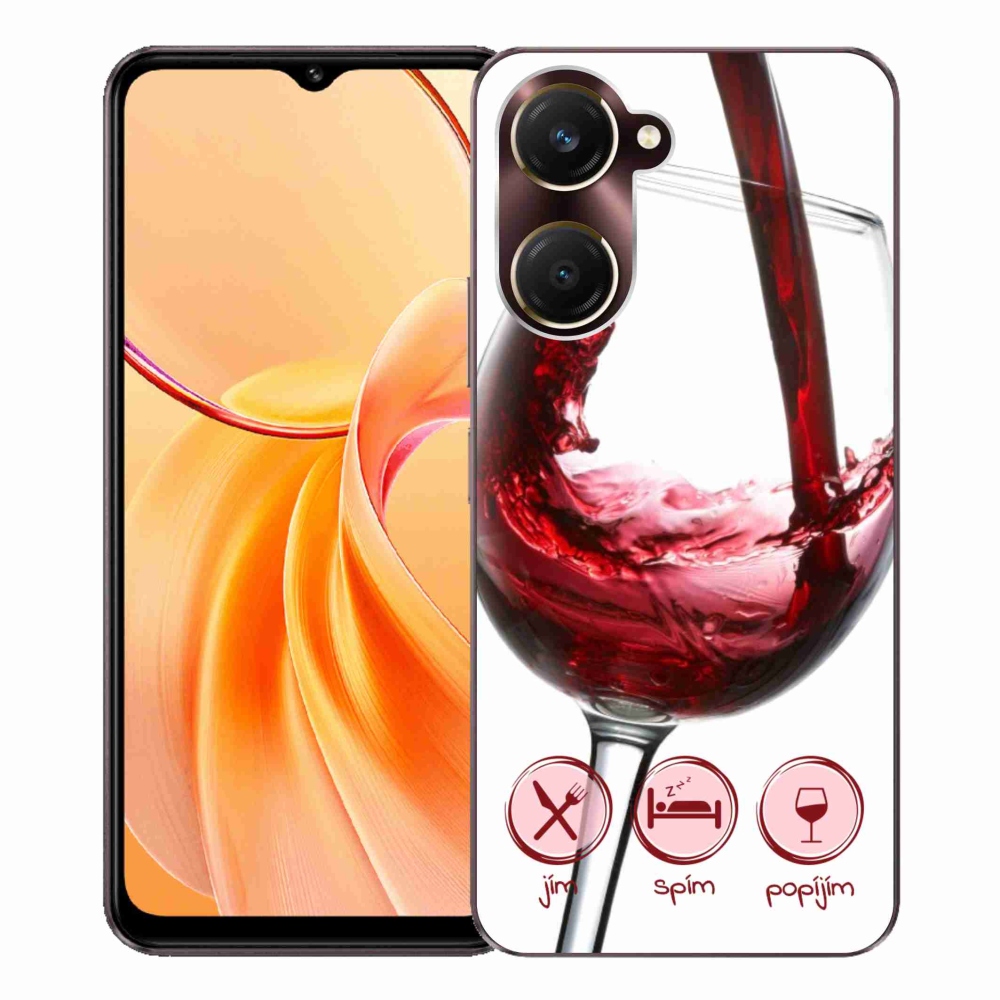 Gelový kryt mmCase na Vivo Y28s 5G - sklenička vína červené