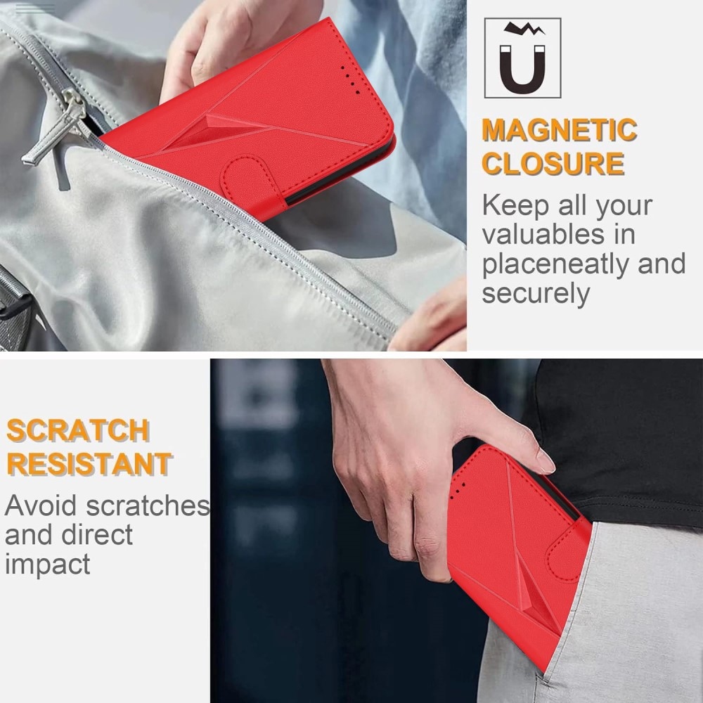 Triangles knížkové pouzdro na Honor 400 Lite - červené