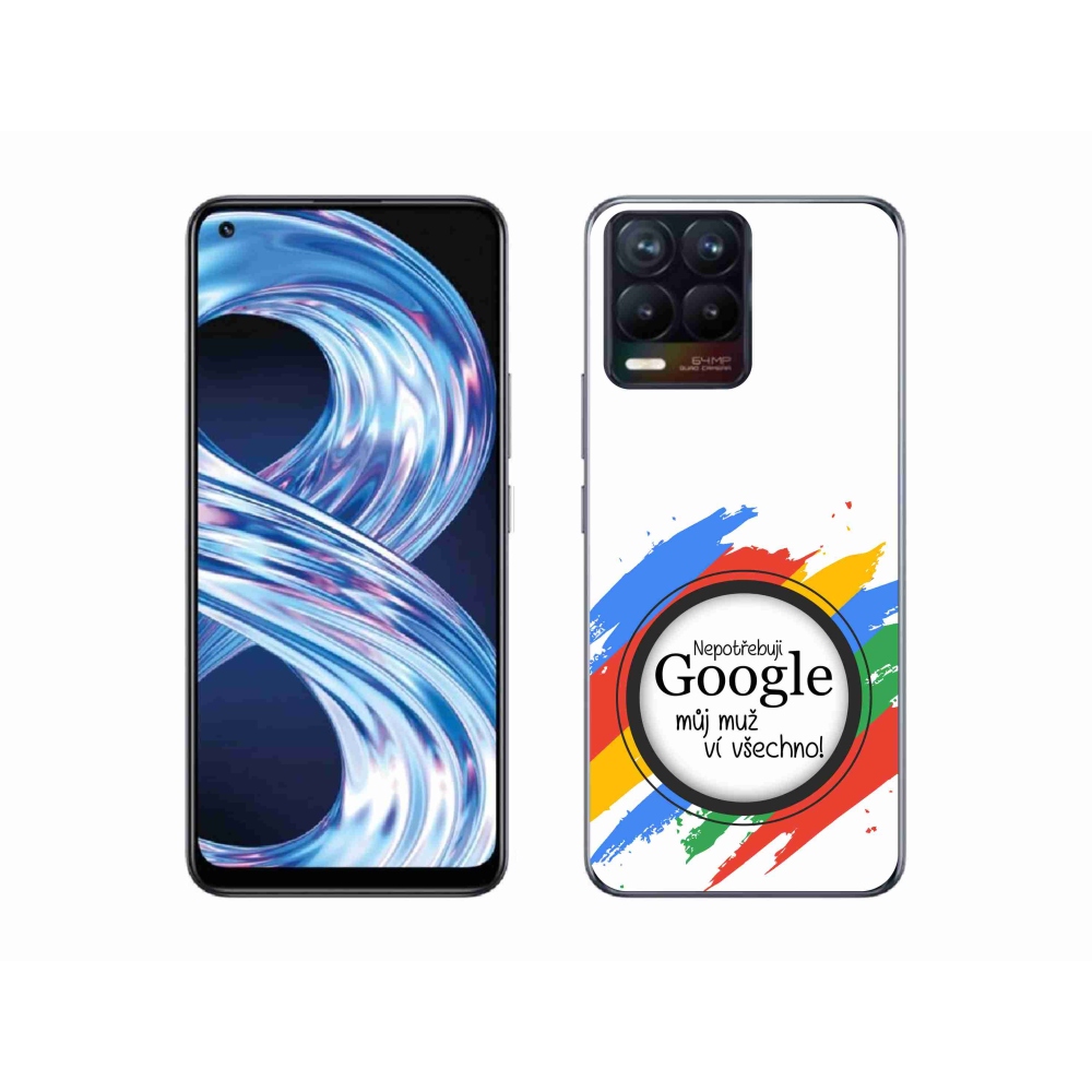 Gelový kryt mmCase na Realme 8 4G - muž ví všechno bílé pozadí