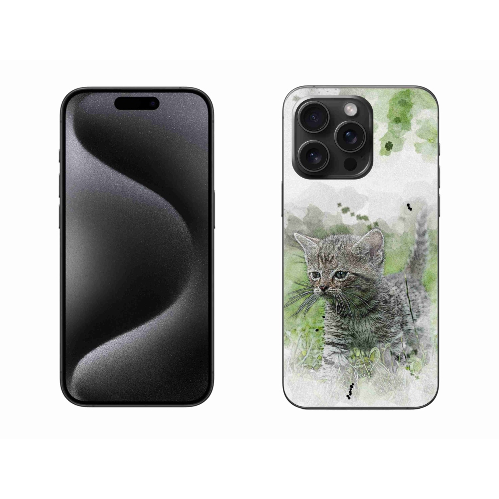 Gelový kryt mmCase na iPhone 15 Pro Max - roztomilé kotě 1