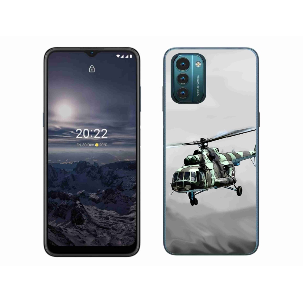 Gelový kryt mmCase na Nokia G11/G21 - vojenský vrtulník