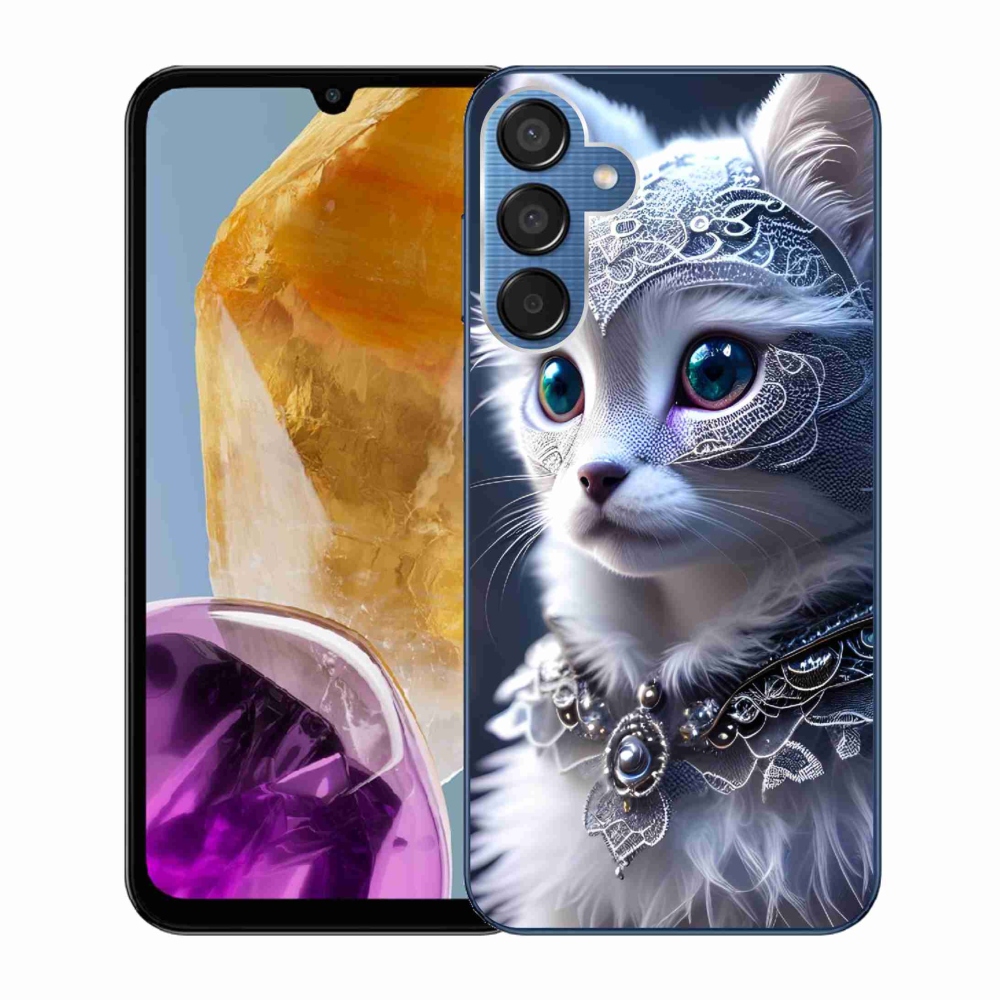 Gelový kryt mmCase na Samsung Galaxy M15 5G - bílá kočka