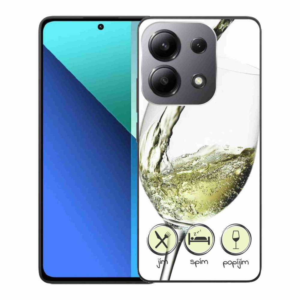 Gelový obal mmCase na Xiaomi Redmi Note 13 - sklenička vína bílé