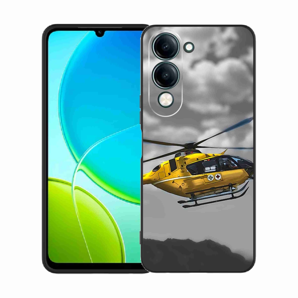 Gelový kryt mmCase na Vivo Y29s 5G - žlutá helikoptéra