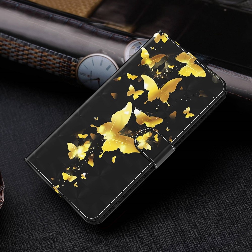 Print knížkové pouzdro na Xiaomi Redmi Note 13 - zlatí motýli
