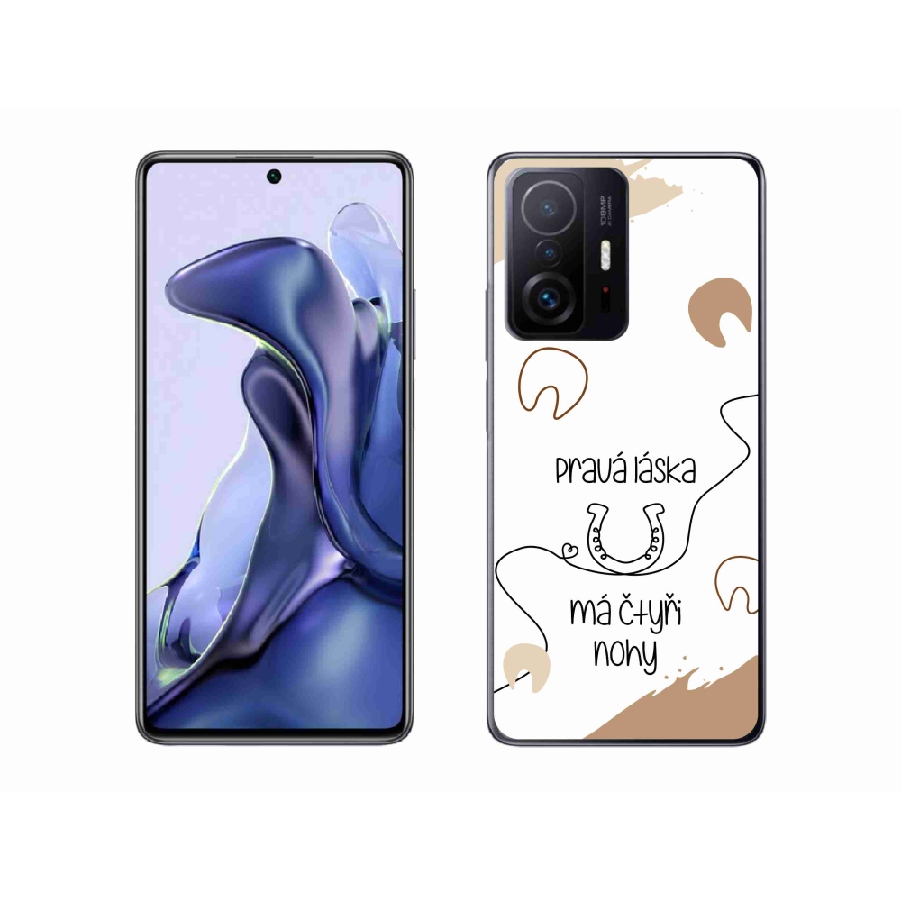 Gelový kryt mmCase na Xiaomi 11T - koňský motiv bílé pozadí