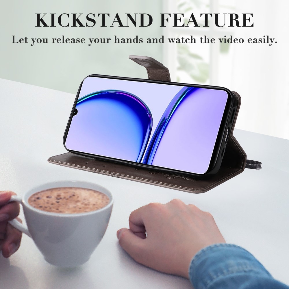 Big Butterfly knížkové pouzdro na Realme C51/C53 - šedé