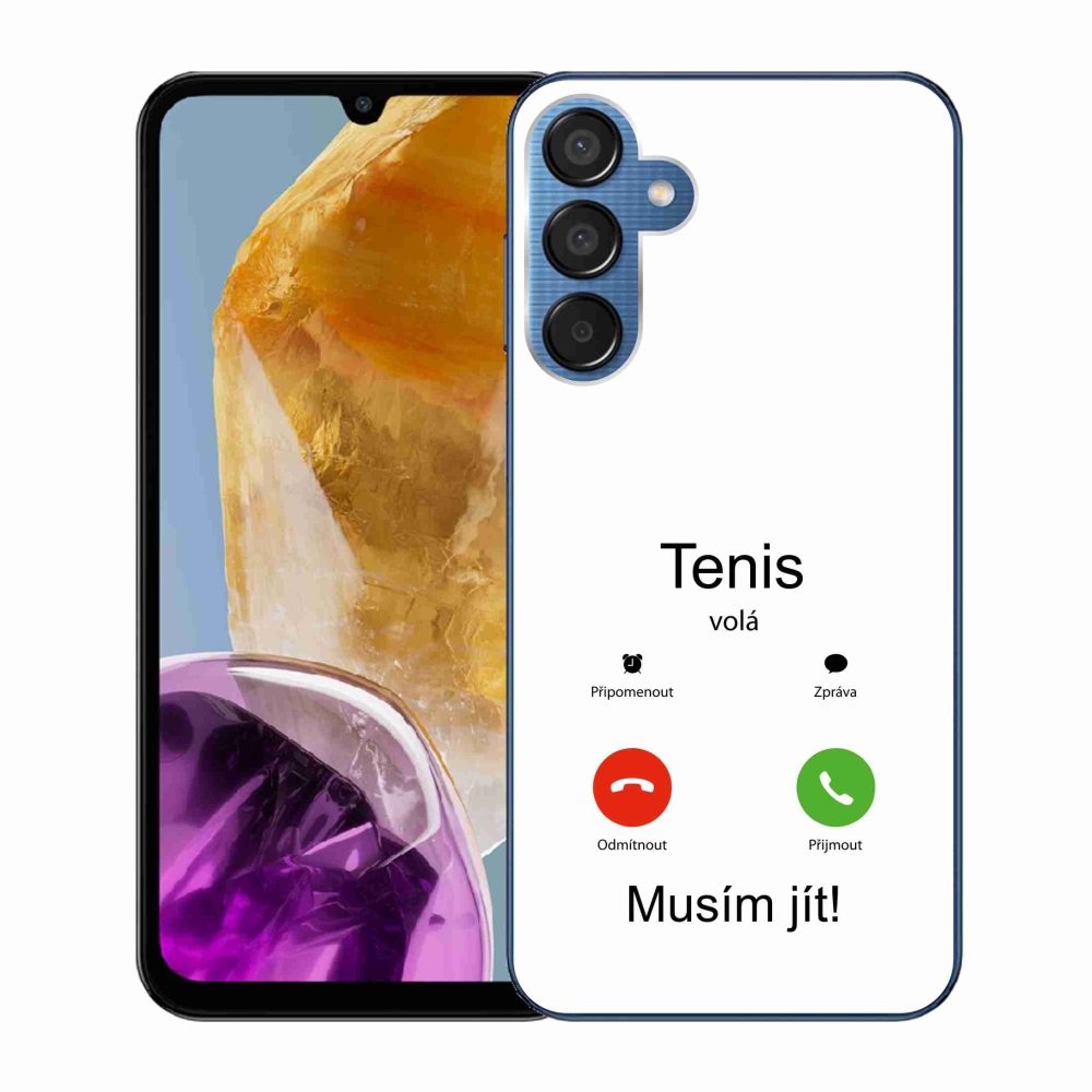 Gelový kryt mmCase na Samsung Galaxy M15 5G - tenis volá bílé pozadí