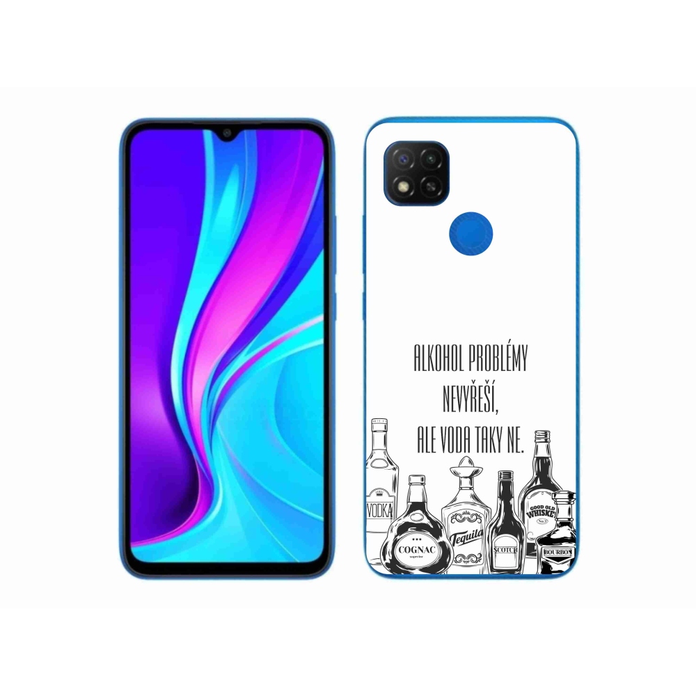 Gelový kryt mmCase na Xiaomi Redmi 9C - vtipný text bílé pozadí