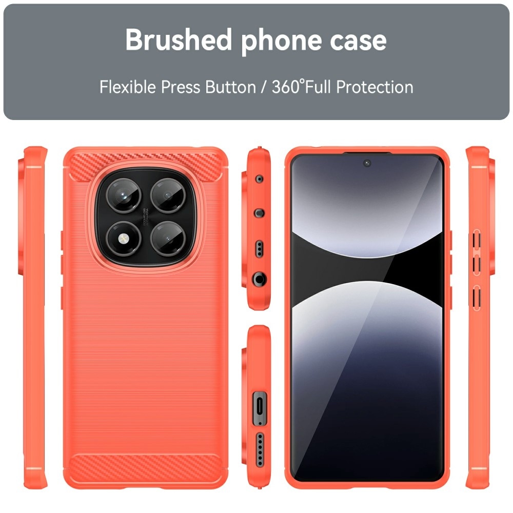 Carbon odolný gelový obal na Xiaomi Redmi Note 14 Pro - červený