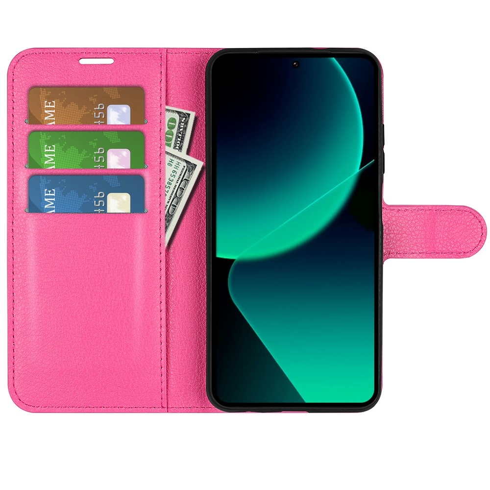 Litchi knížkové pouzdro na Xiaomi 13T/13T Pro - rose