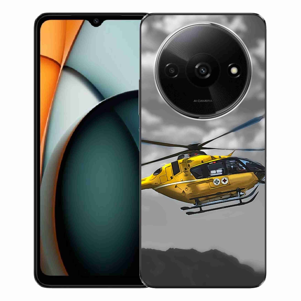Gelový kryt mmCase na Xiaomi Redmi A3 - žlutá helikoptéra