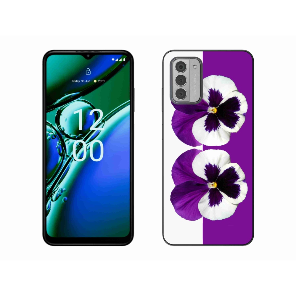 Gelový kryt mmCase na Nokia G42 - fialovobílý květ