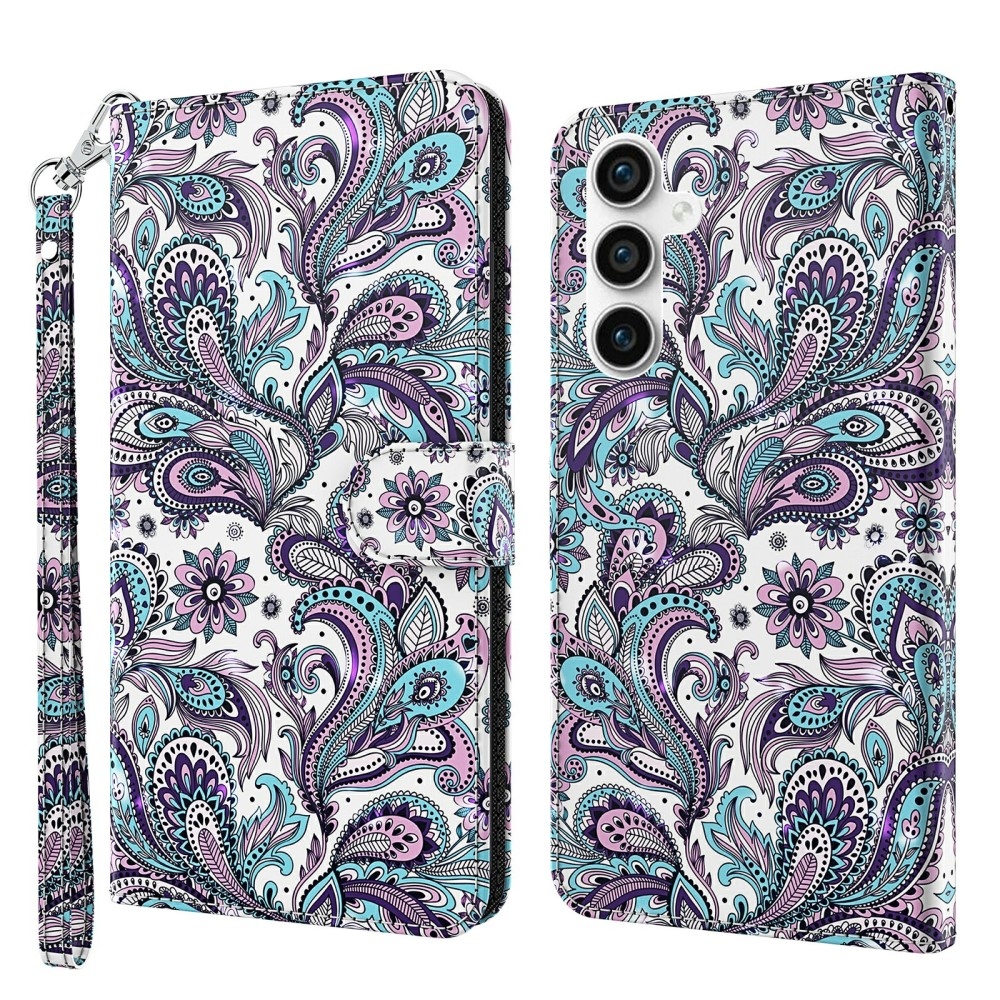 Print knížkové pouzdro na Samsung Galaxy S23 FE - kašmírový vzor