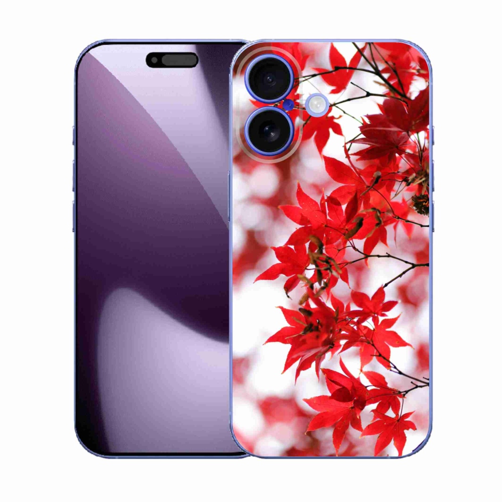 Gelový kryt mmCase na iPhone 17 - červené listy