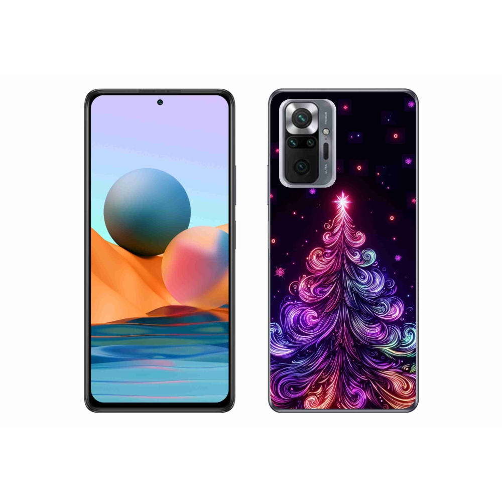 Gelový kryt mmCase na Xiaomi Redmi Note 10 Pro - neonový vánoční stromek 1